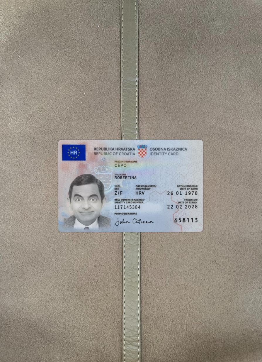 Printable Croatia ID card 2023 present photolook sample